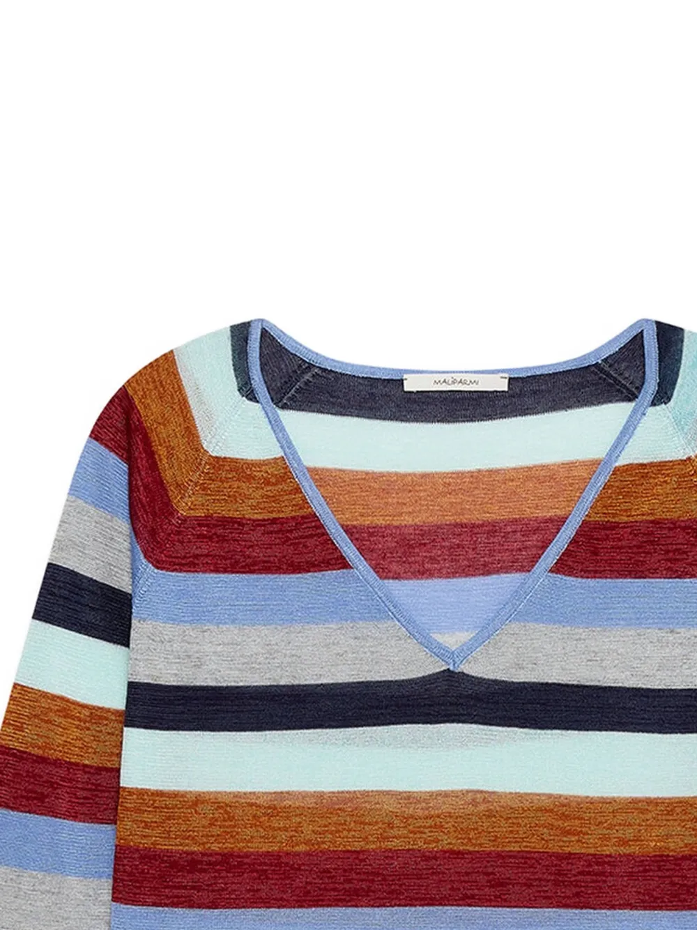  Maliparmi Striped V-neck Sweater - Blue 