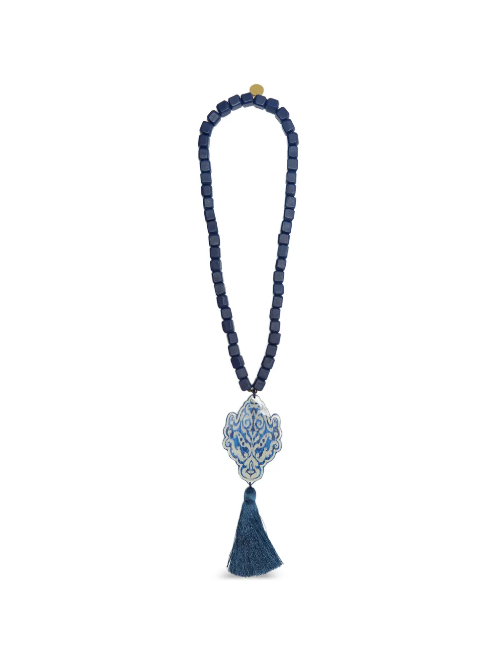 MALIPARMI Ikat beaded tassel necklace - Blu