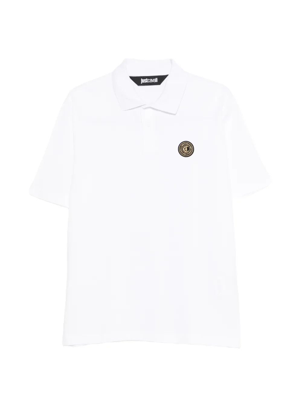 Just Cavalli logo-patch polo shirt - Bianco