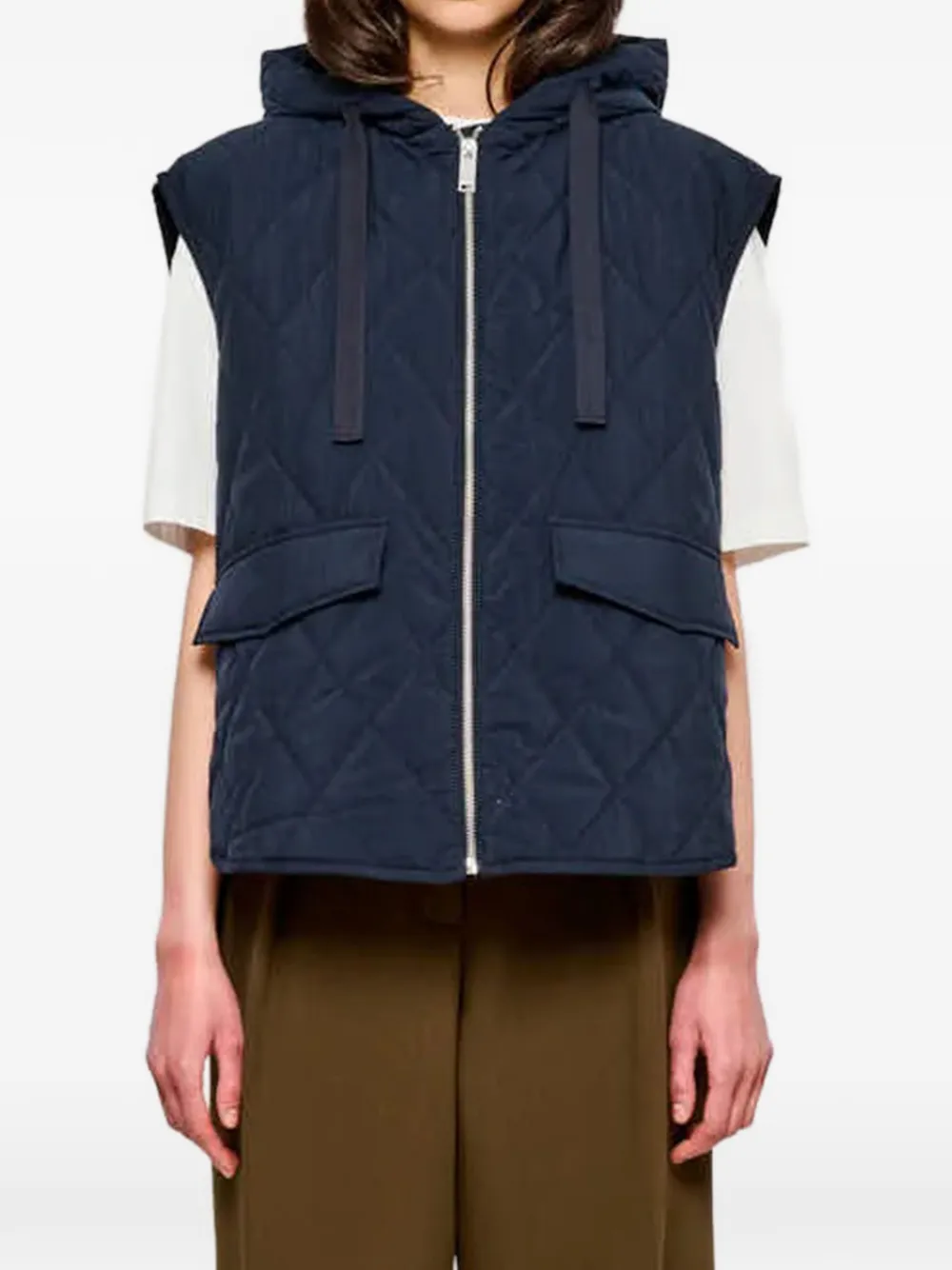 OOF WEAR hooded quilted gilet - Blu
