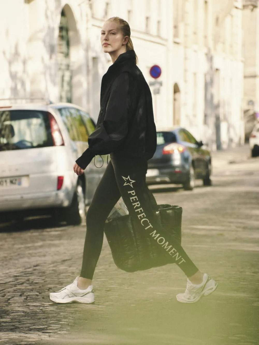 Perfect Moment Legging met logoprint Zwart