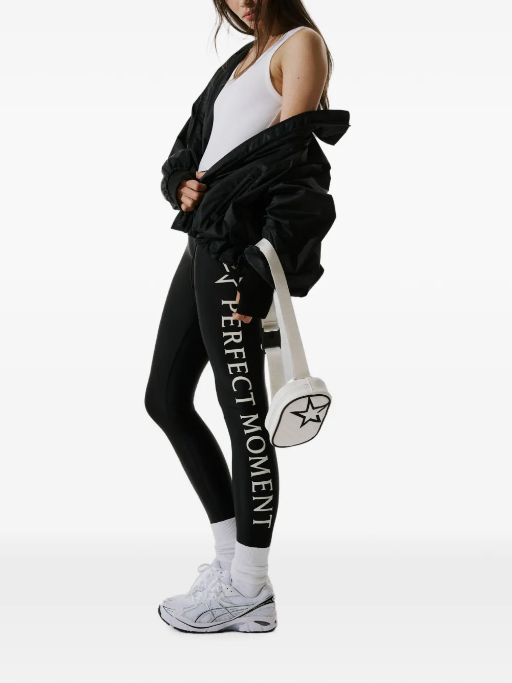 Perfect Moment Legging met logoprint Zwart