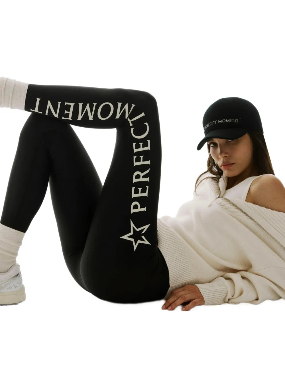 Perfect Moment Legging met logoprint Zwart
