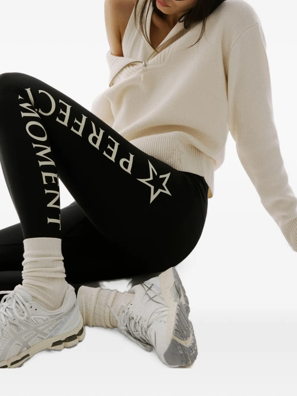 Perfect Moment Legging met logoprint Zwart