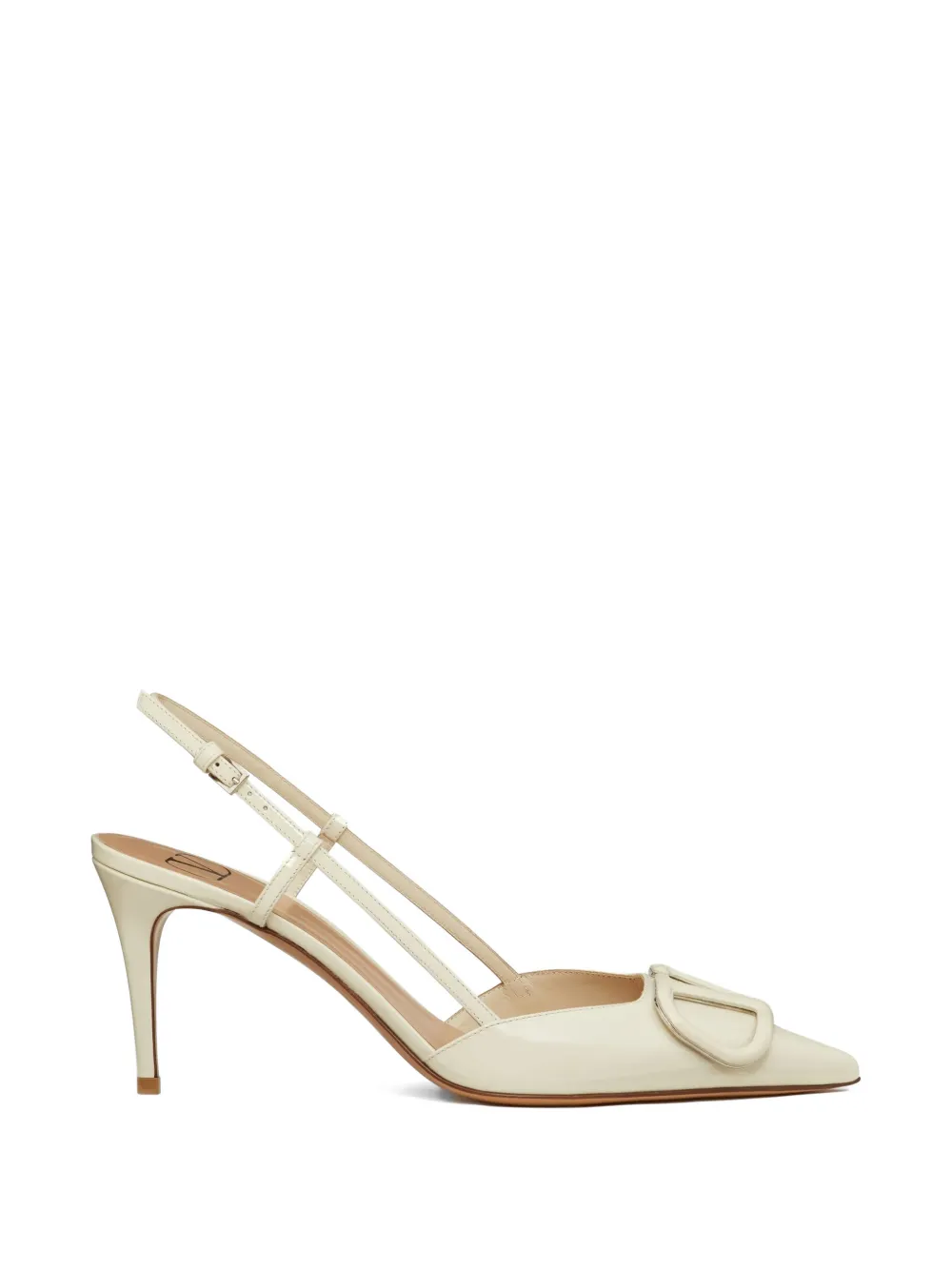 Valentino Garavani VLogo patent-leather pumps Beige