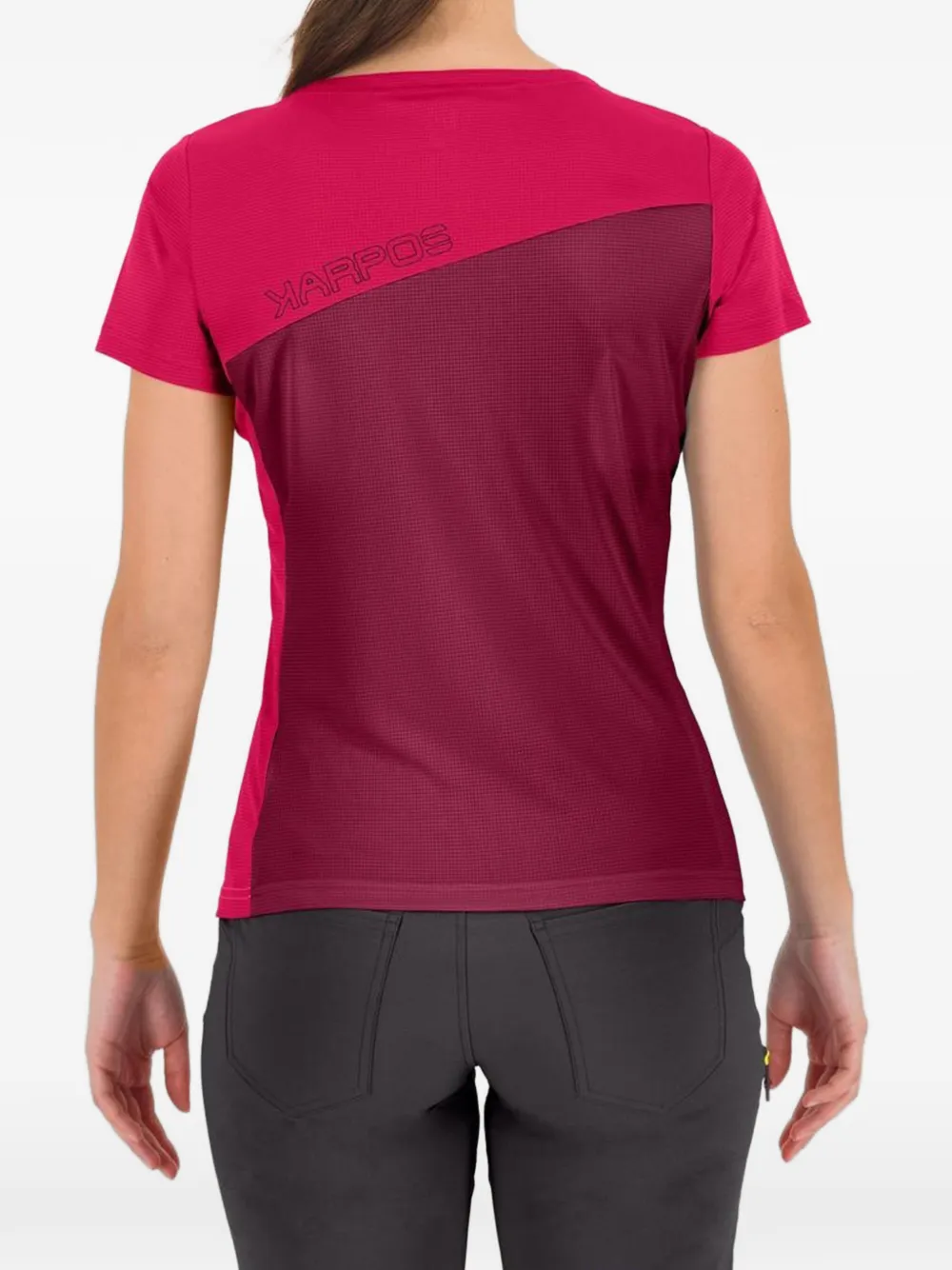  Karpos V-neck Panelled T-shirt - Pink 