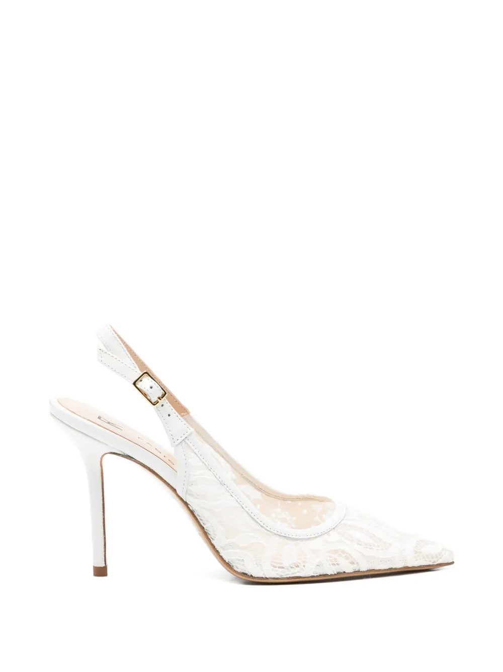Fabio Rusconi Lace Slingback Pumps In White