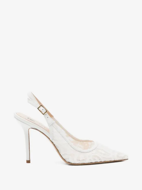 Fabio Rusconi lace slingback pumps
