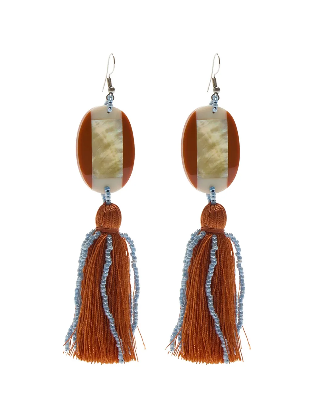 MALIPARMI tassel beaded earrings - Argento