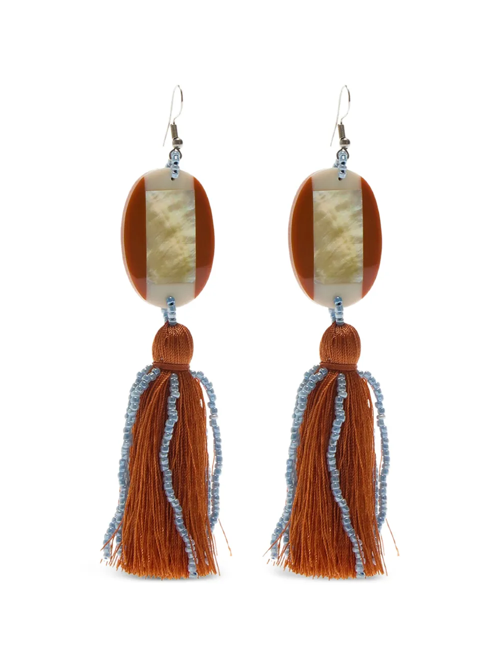 MALIPARMI tassel beaded earrings - Argento