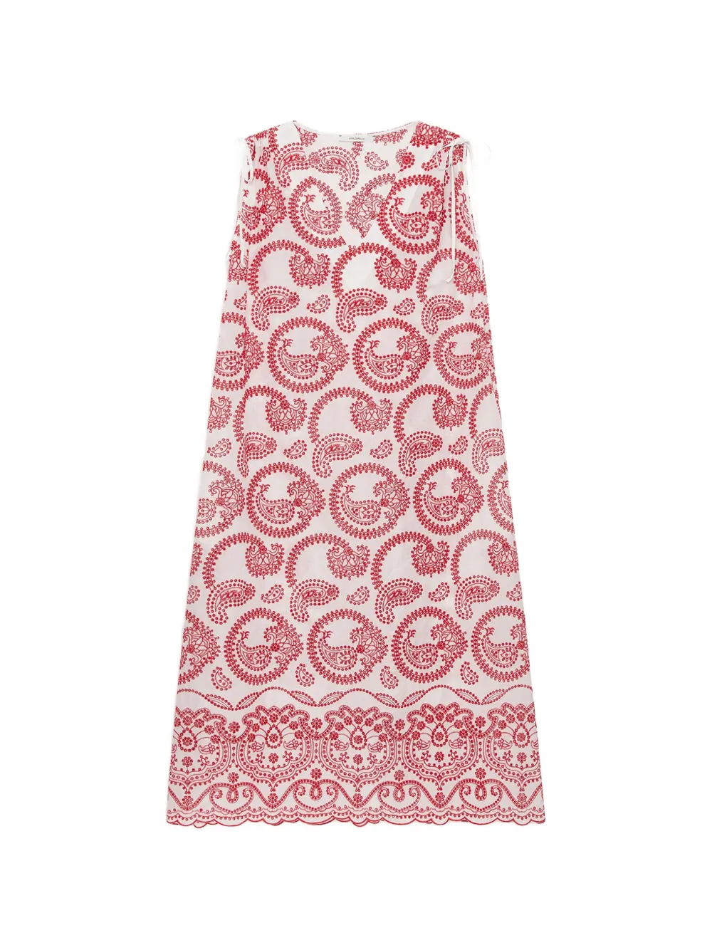 Maliparmi Broderie Midi Dress In White