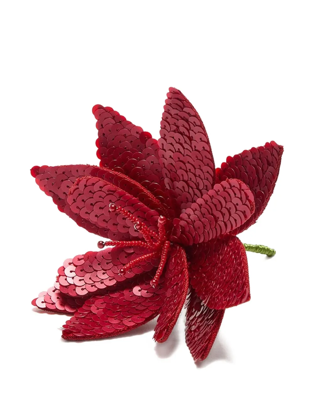 MALIPARMI sequin flower brooch - Rosso