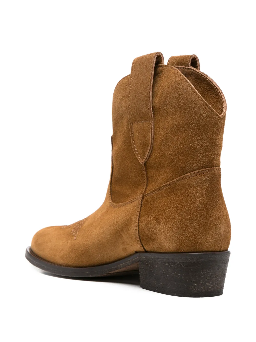 Via Roma 15 embroidered leather boots Bruin