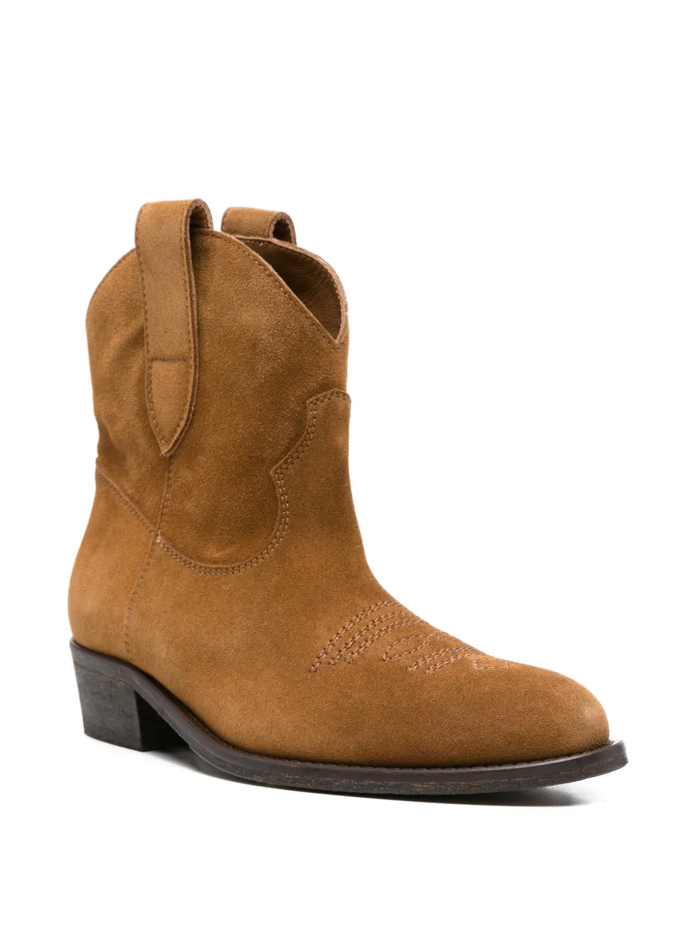 Via Roma 15 embroidered leather boots Bruin