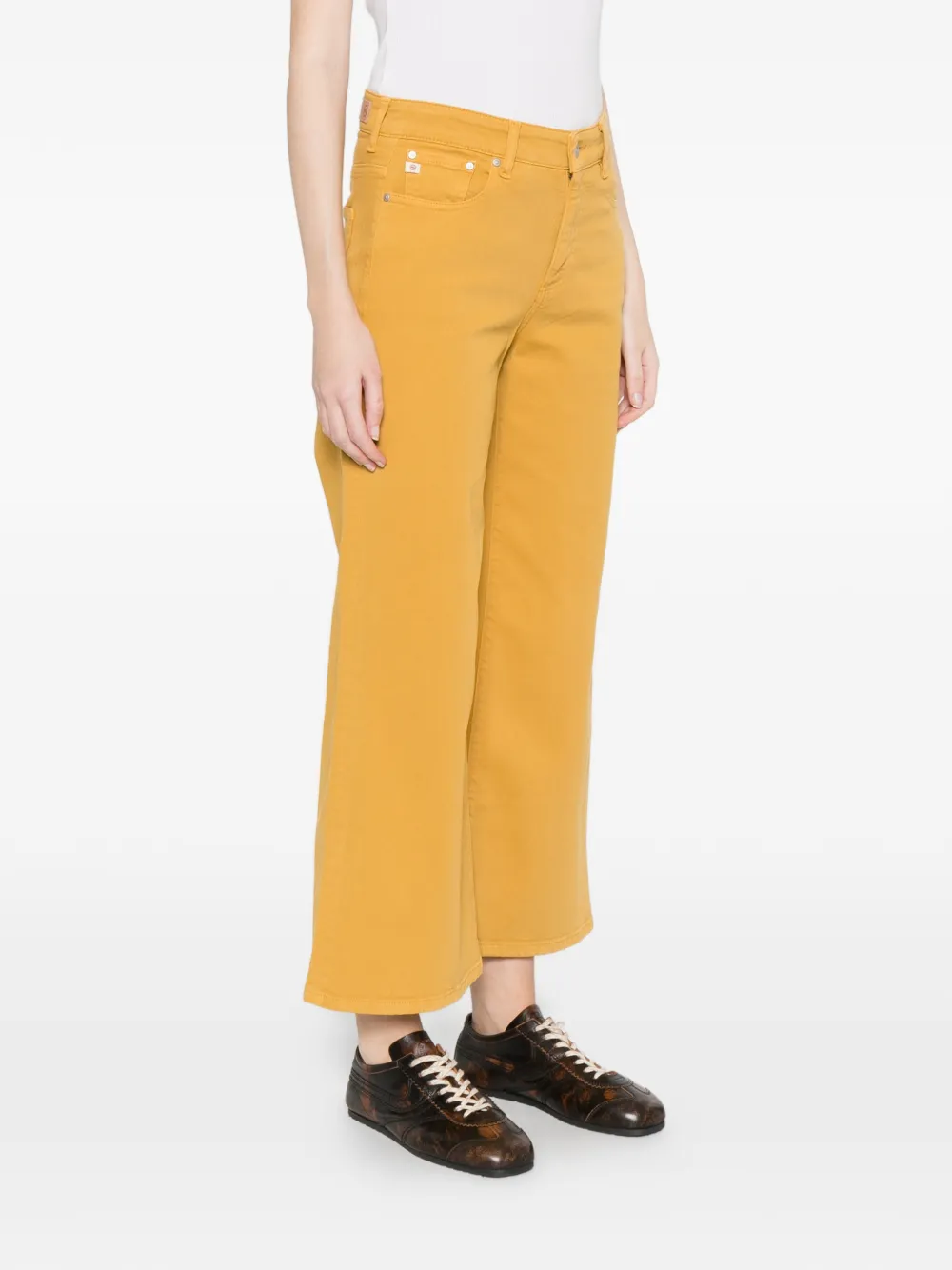  Ag Jeans Wide Leg Crop Jeans - Yellow 