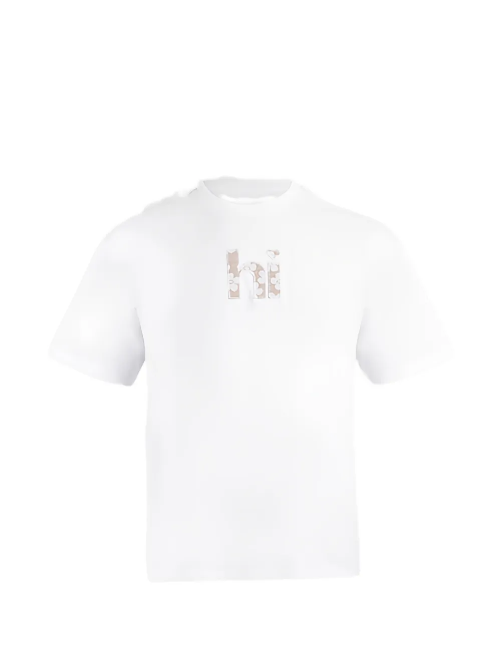 Maison hideout flower appliqué T-shirt - Bianco