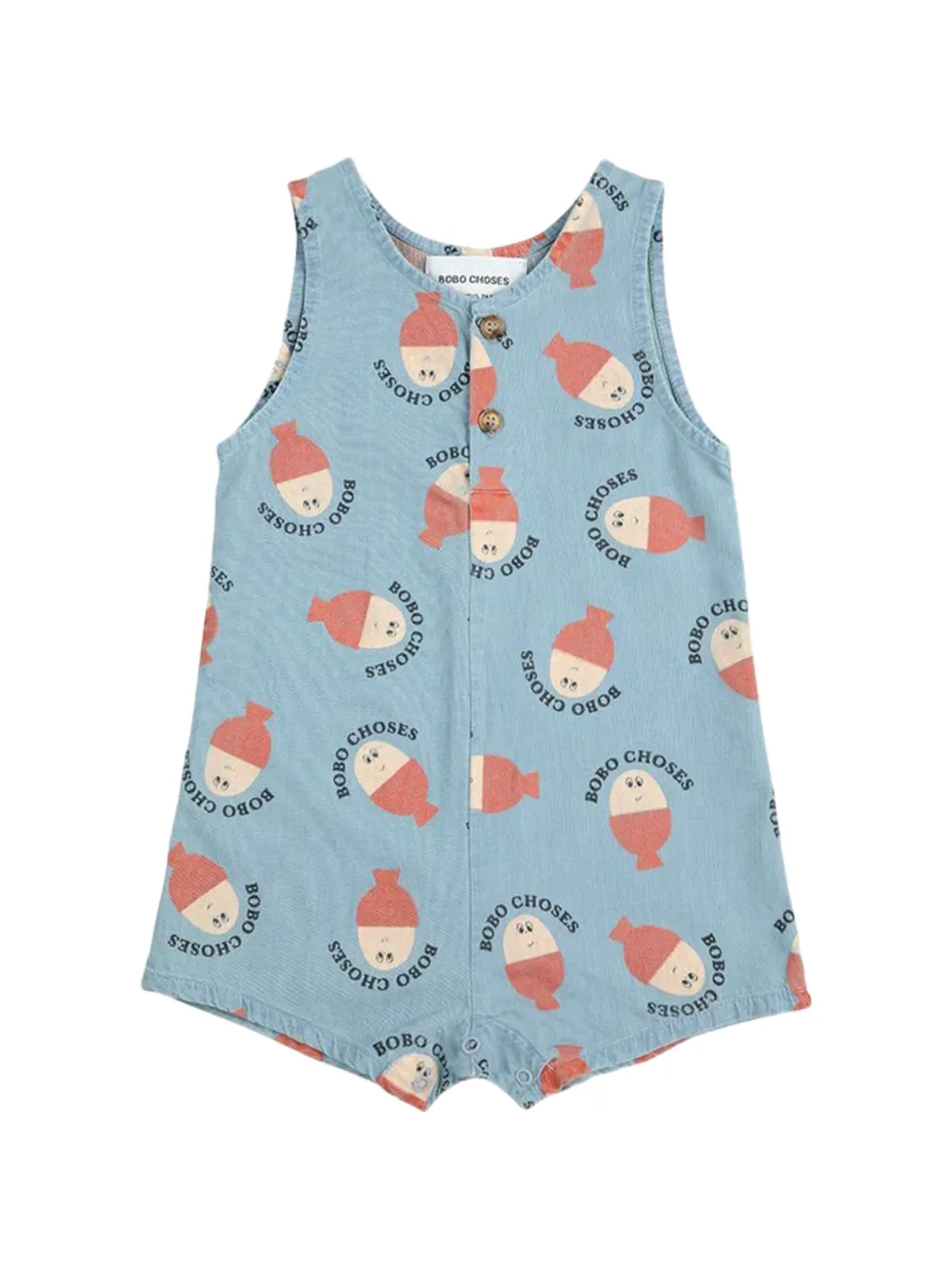 Bobo Choses print button romper - Blue
