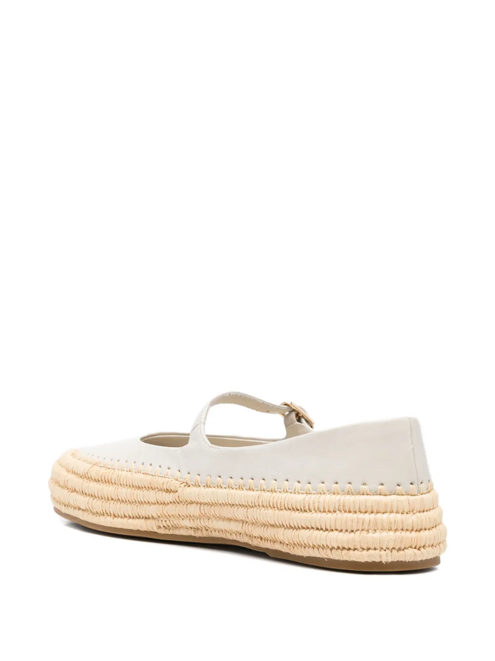 Paloma Barceló Olimpia leren ballerina's met bandje Wit