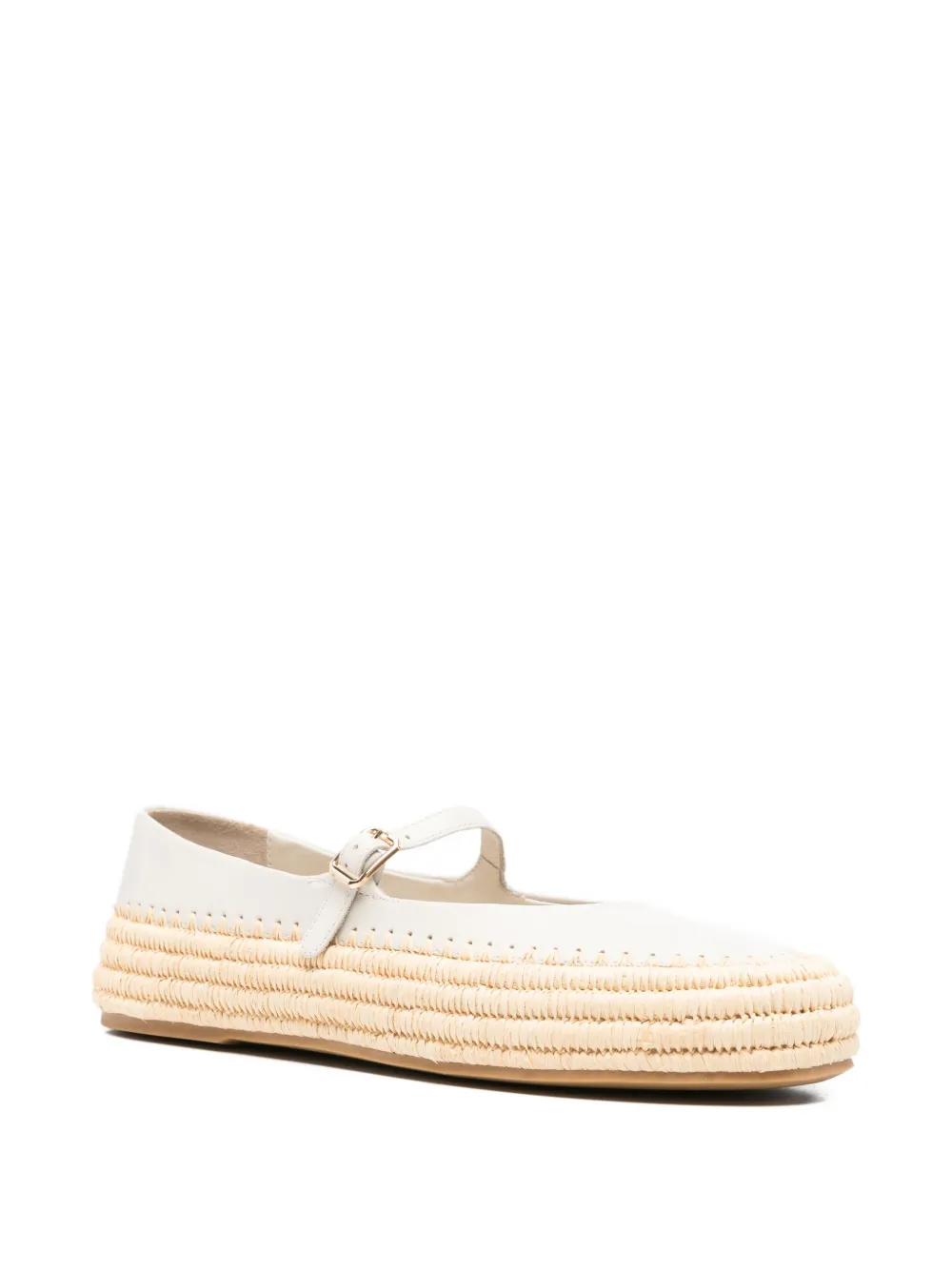Paloma Barceló Olimpia leren ballerina's met bandje Wit
