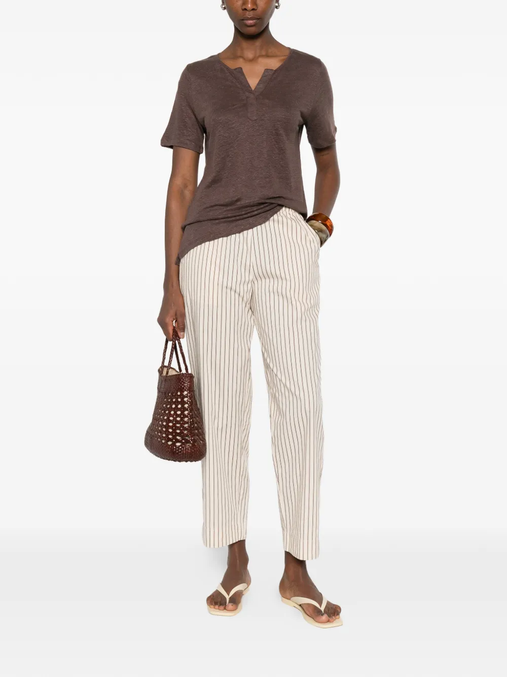  Yerse V-neck T-shirt - Brown 