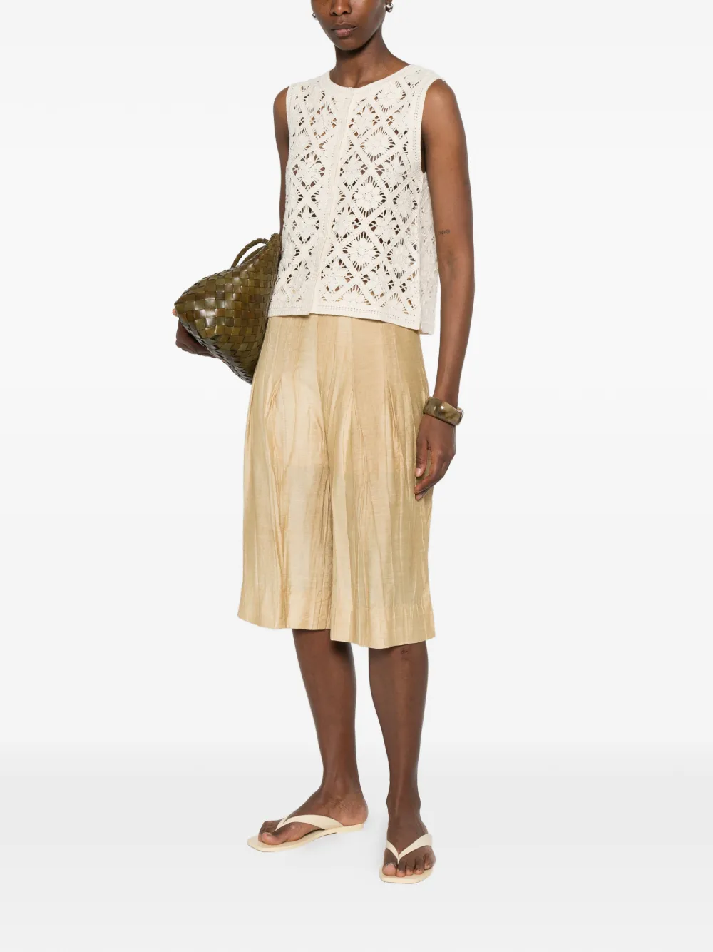  Yerse Openwork Knit Top - Neutrals 