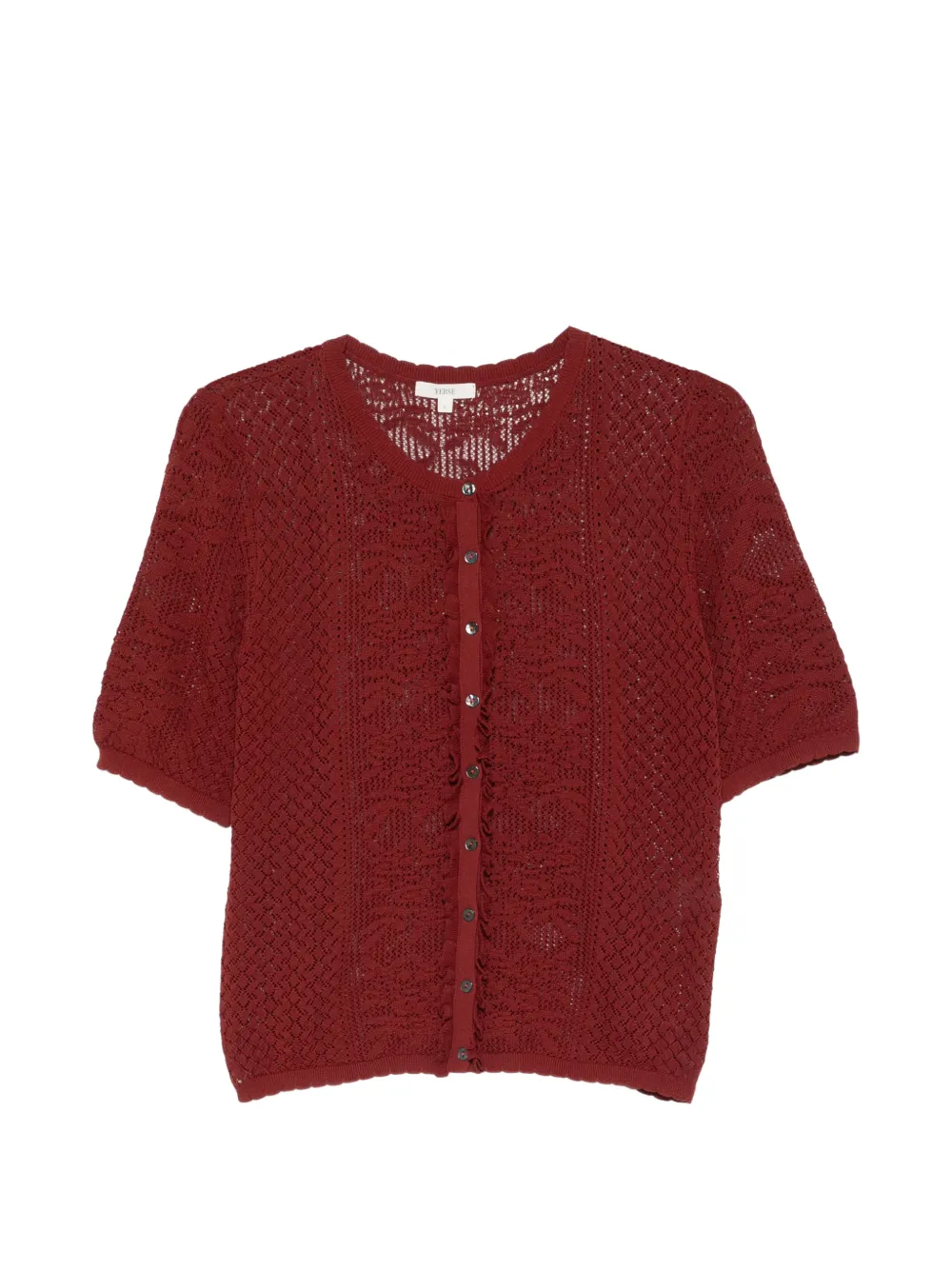 YERSE perforated short-sleeved cardigan - Rot