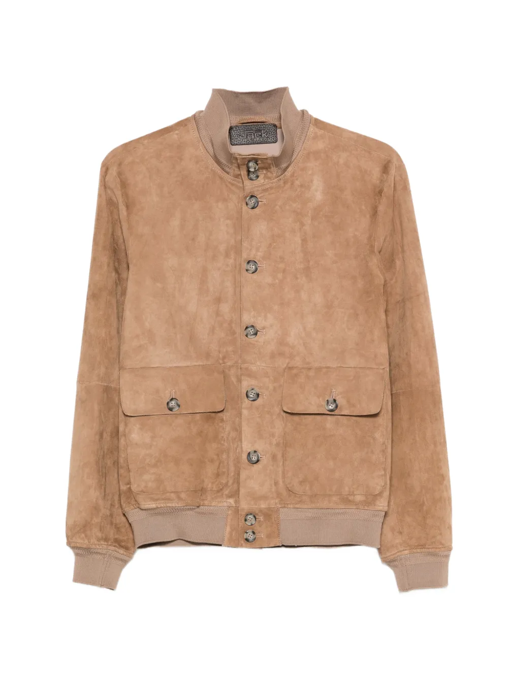 The Jackie Leathers suede bomber jacket - Nude