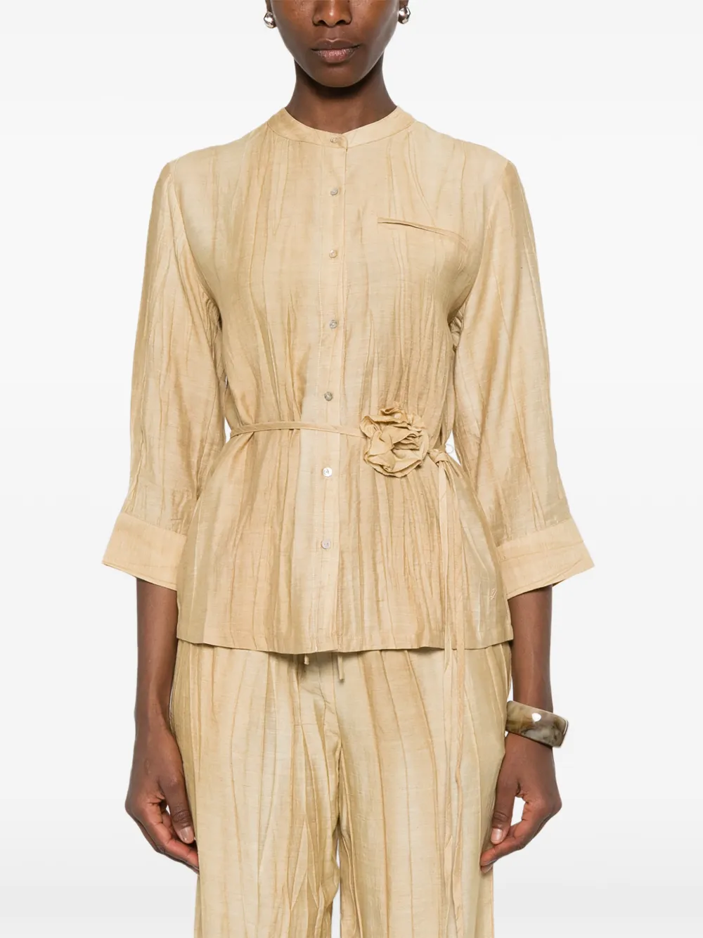  Yerse Chest-pocket Shirt - Neutrals 