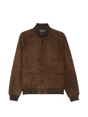 AMARANTO button-up Suede Jacket | Brown | FARFETCH RO