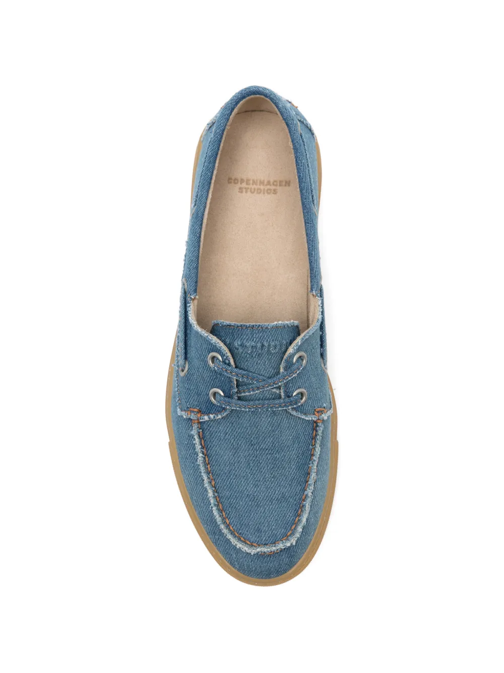 Copenhagen frayed lace-up boat shoes Blauw