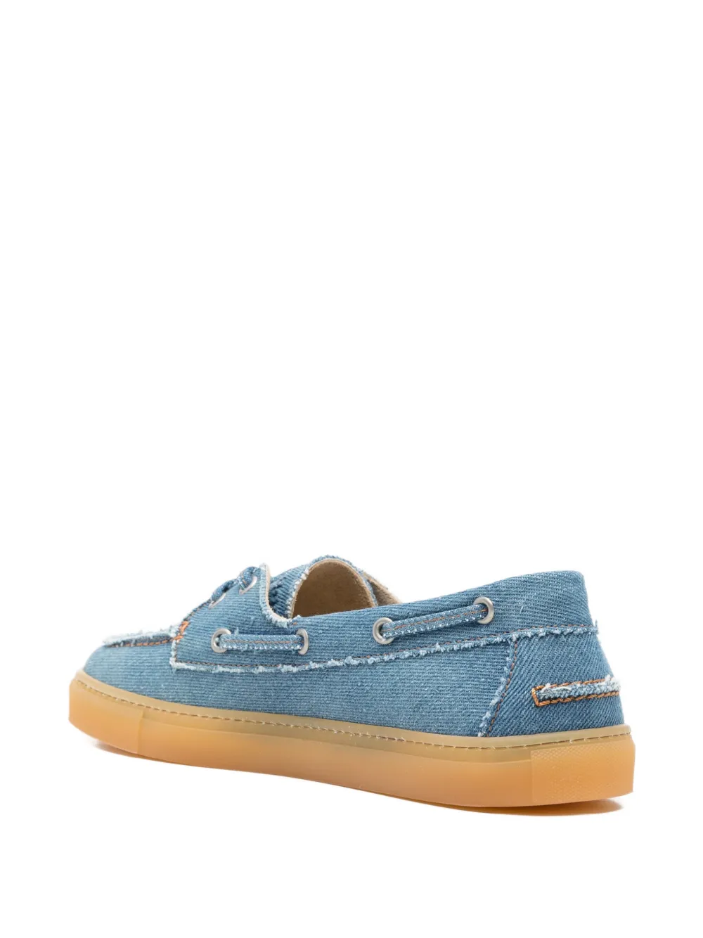 Copenhagen frayed lace-up boat shoes Blauw