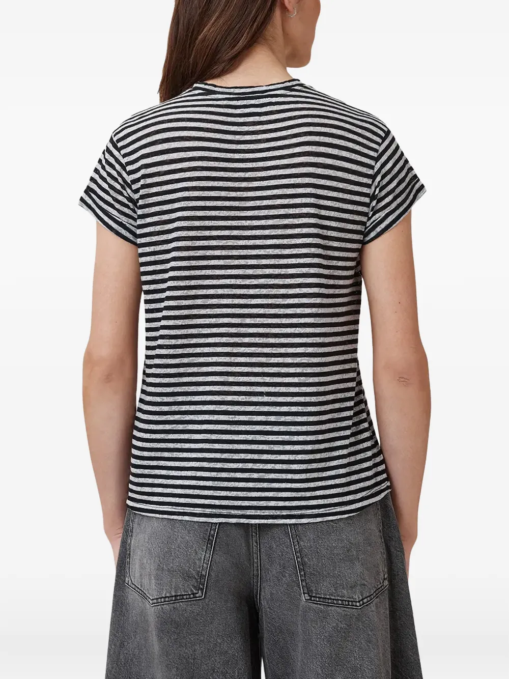 AllSaints Anna gestreept T-shirt met korte mouwen Zwart