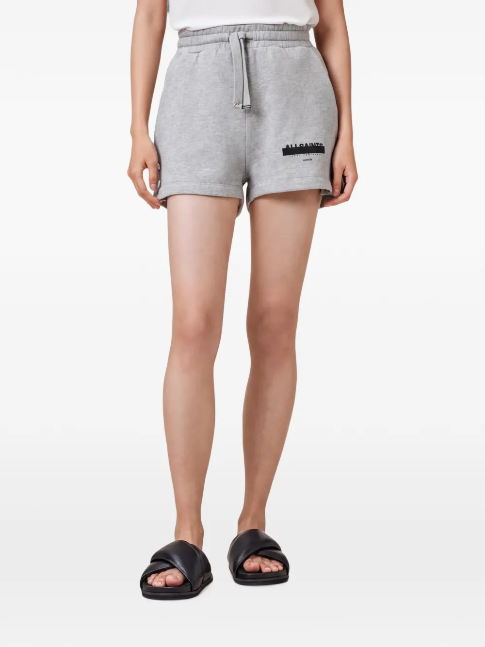 AllSaints Sorri Redact drawstring-waist shorts - Grey