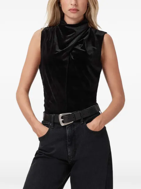 AllSaints Tia draped-neck blouse