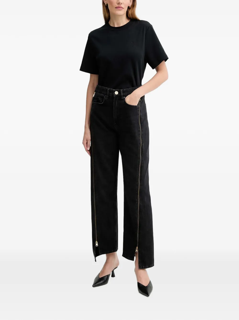 AllSaints circle-logo T-shirt Zwart