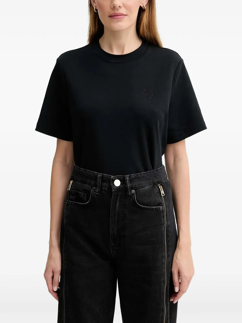 AllSaints circle-logo T-shirt - Schwarz