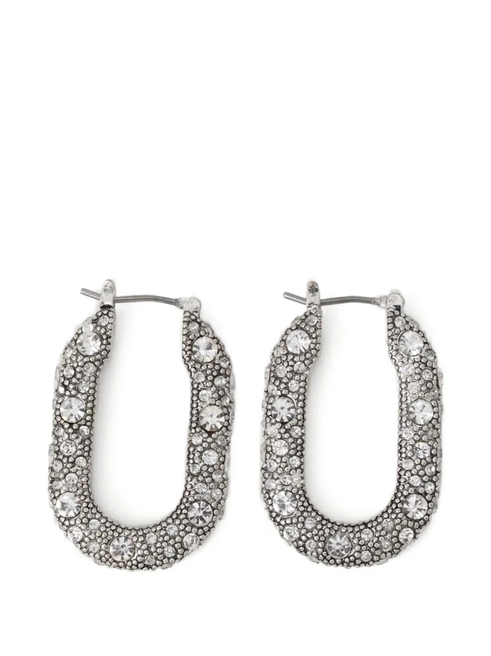 AllSaints crystal-embellished hoop earrings - Argento