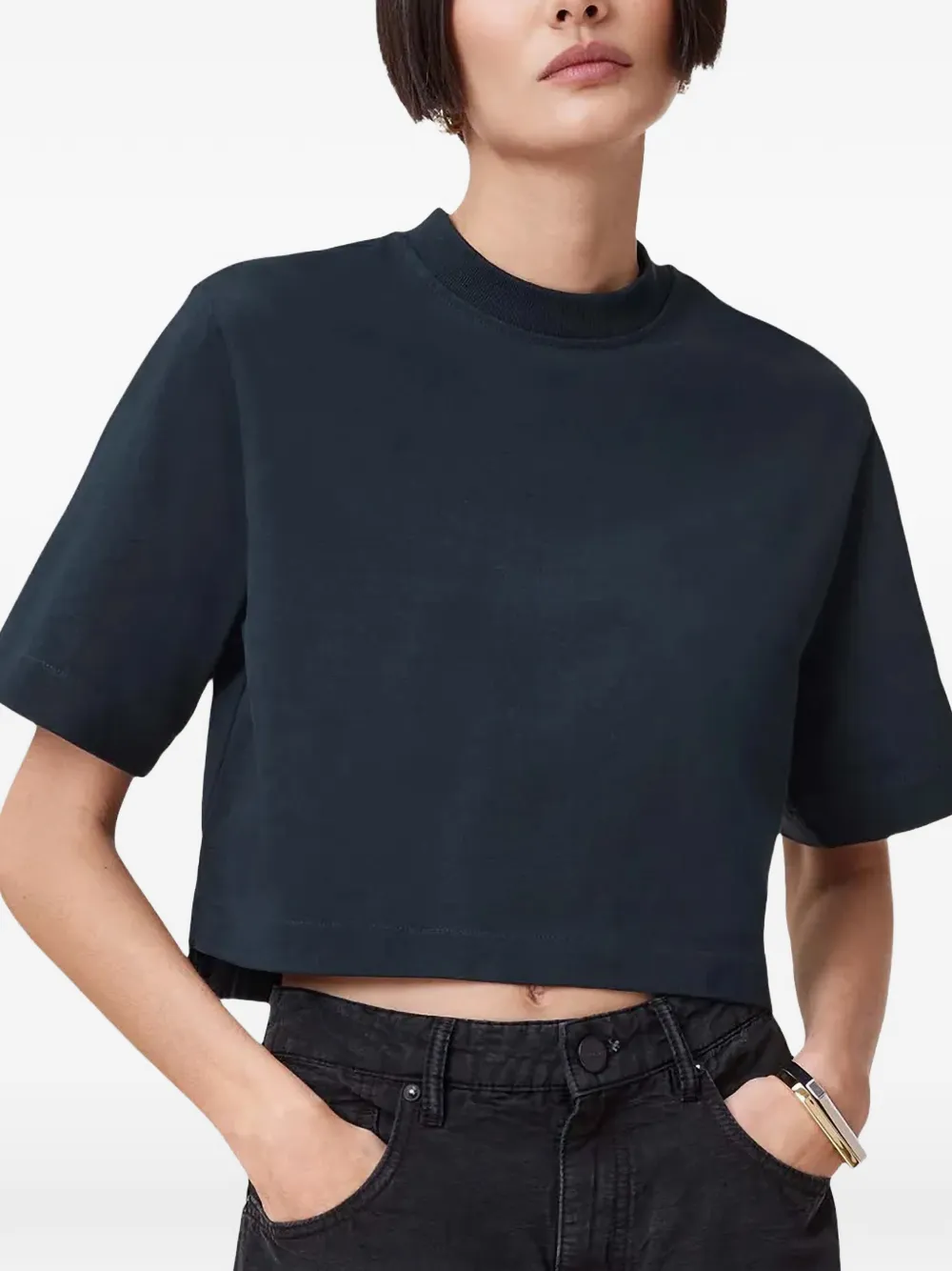 AllSaints Lottie cropped T-shirt - Blu