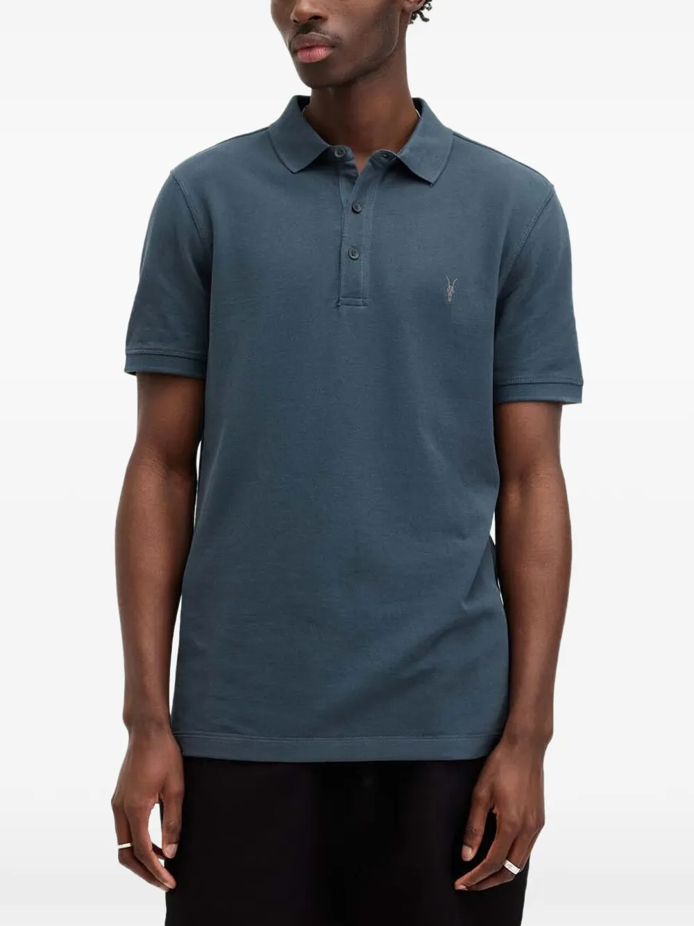 AllSaints buttoned polo shirt - Blu
