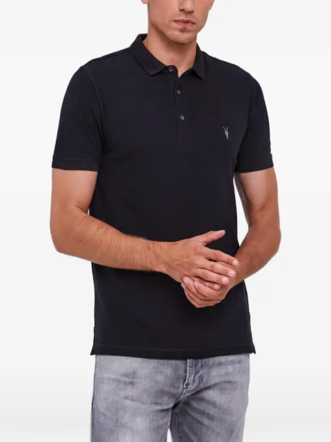 AllSaints embroidered Ramskull polo shirt