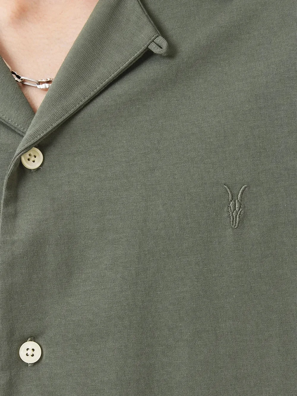 AllSaints Hudson relaxed-fit cotton shirt Groen