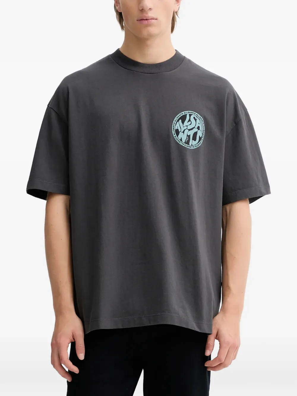 AllSaints logo-print T-shirt - Schwarz