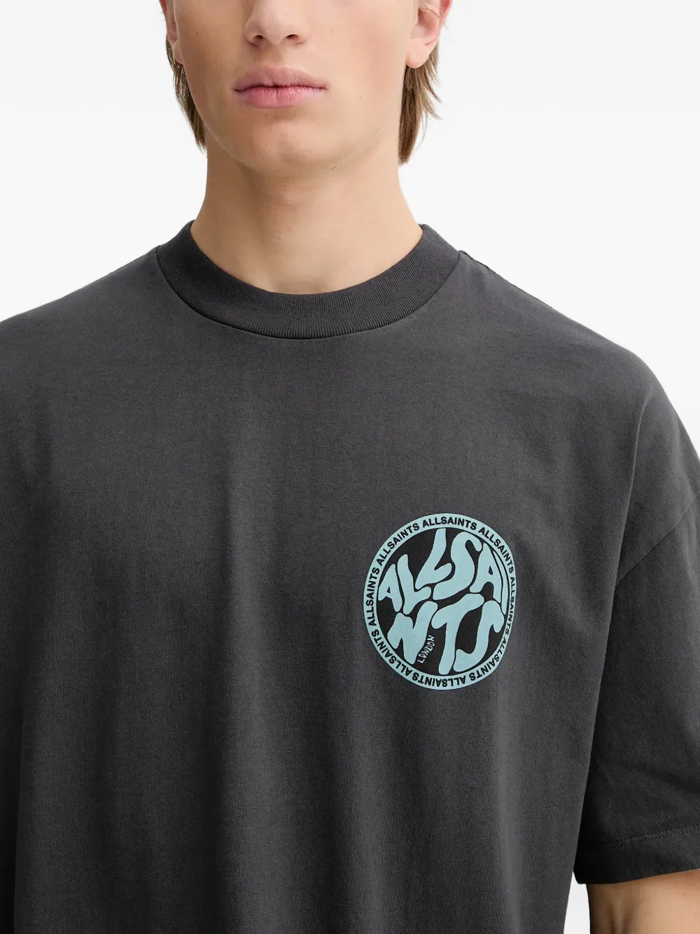 AllSaints T-shirt met logoprint Zwart