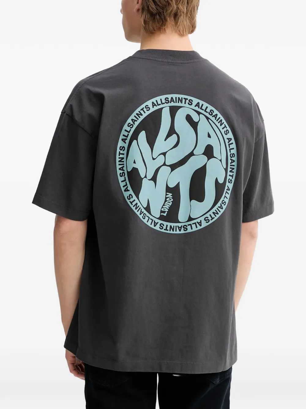AllSaints T-shirt met logoprint Zwart