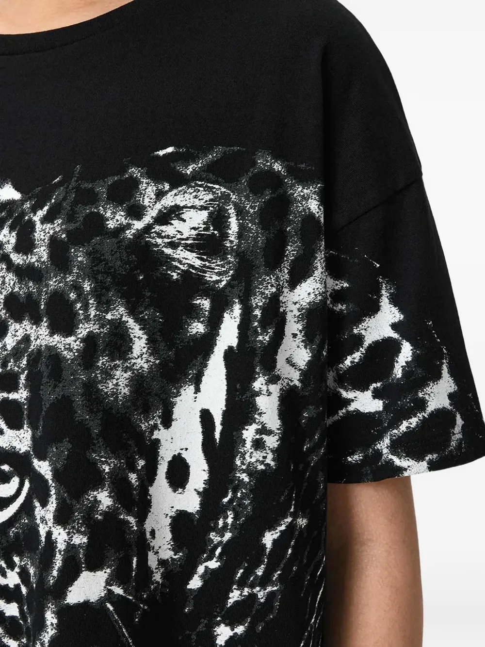 AllSaints T-shirtjurk met luipaardprint Zwart