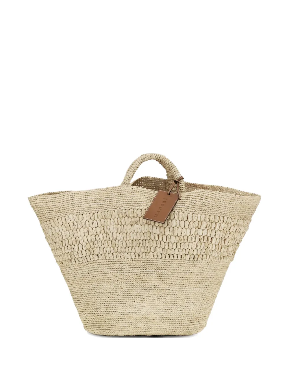 Manebi Fiji raffia beach bag - Nude