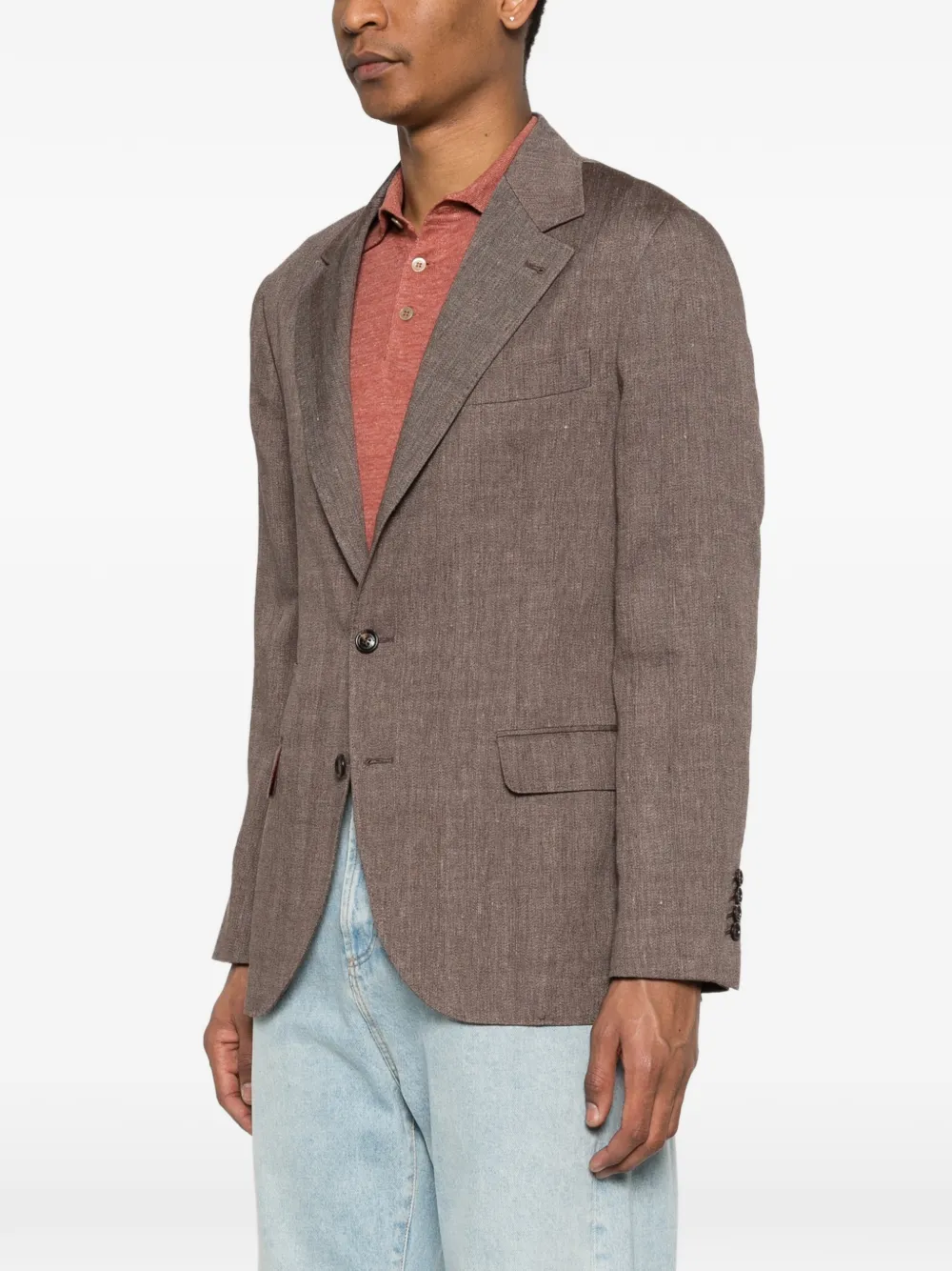 Brunello Cucinelli Blazer met klepzak Bruin