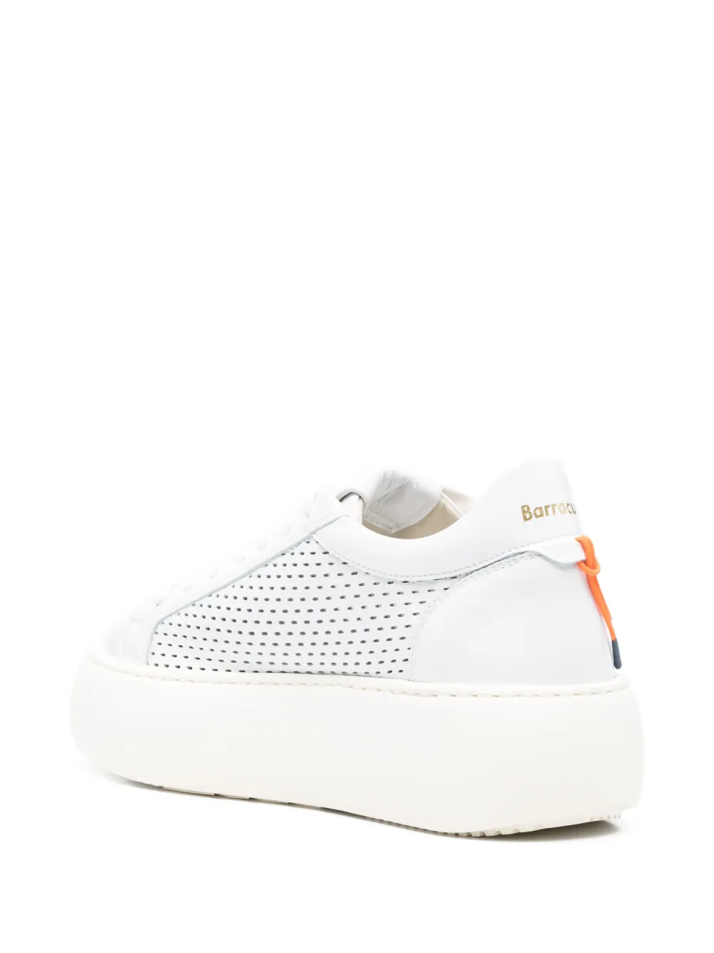  Barracuda Perforated Platform Sneakers - White 