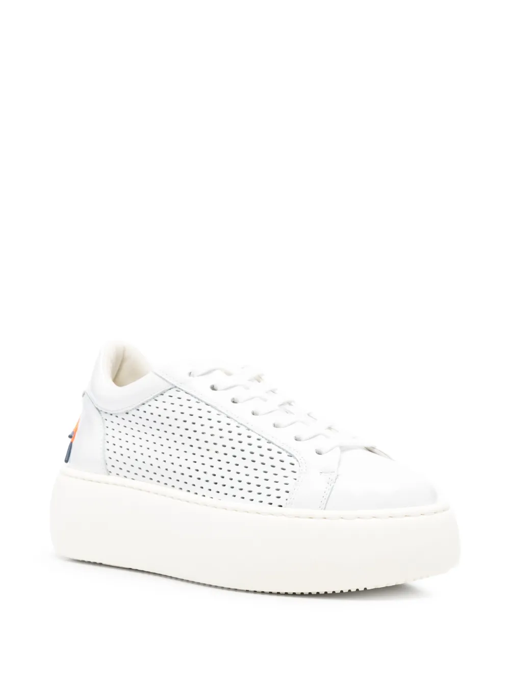  Barracuda Perforated Platform Sneakers - White 