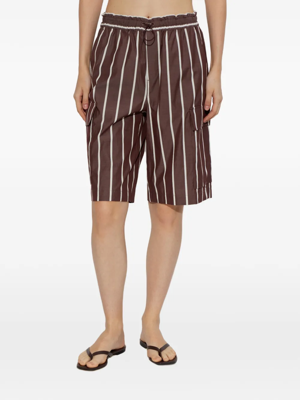  Rag & Bone Victoria Striped Cargo Shorts - Brown 